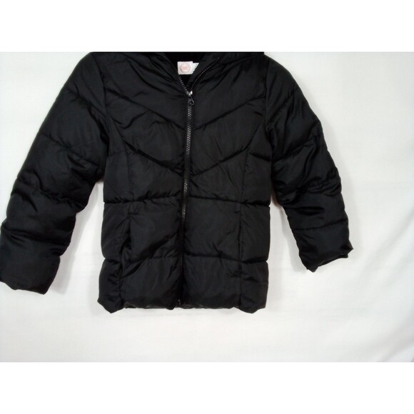 Children's Wonder Nation Black Puffer Jacket Size Small 6/6x Fleece Inside - Picture 2 of 11